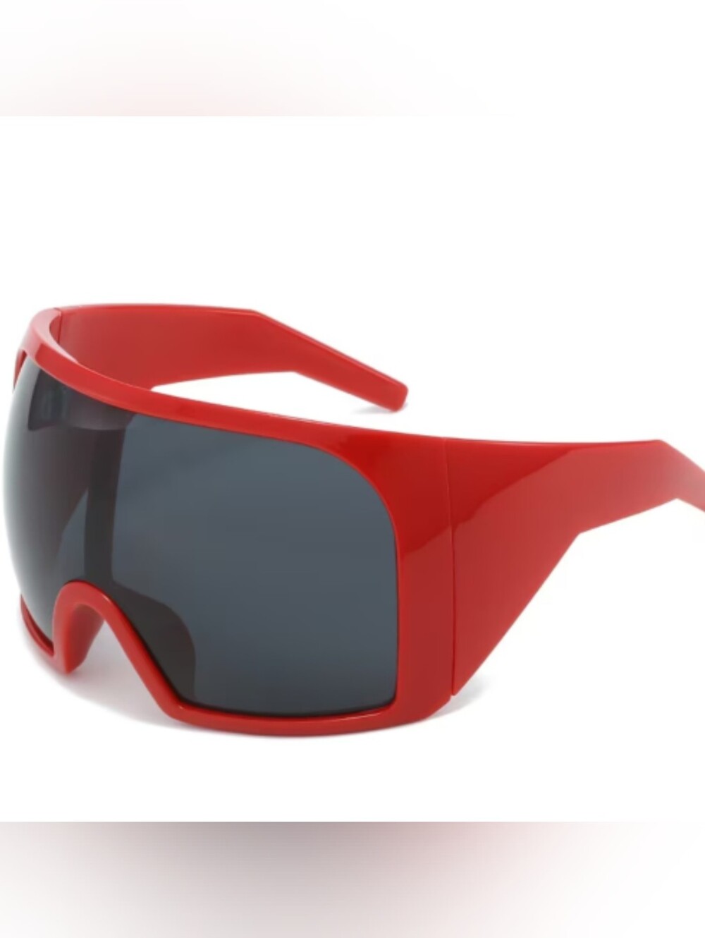 Oversized Shield Sunglasses Red & Black Unisex